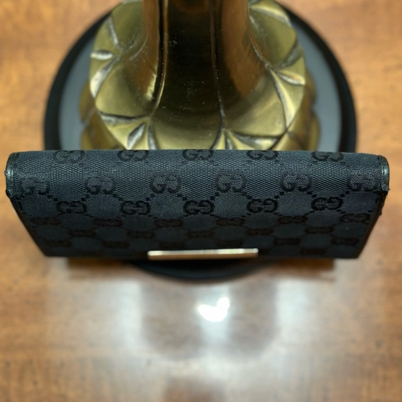 Gucci wallet Black leather and monogram canvas long bifold with COAuthenticity - Picture 4 of 16